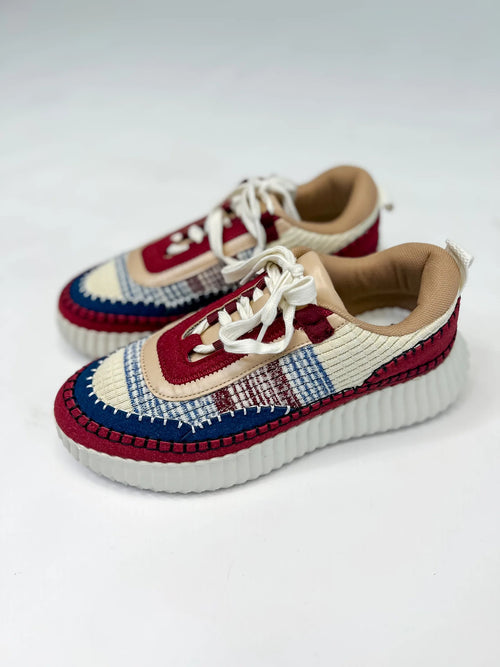 Adventure Awaits – Corkys Burgundy Multi Retro Sneaker (Sizes 7–11)
