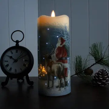Starry Night Santa fiber optic candle