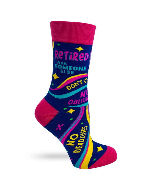 "Retired Ask Someone Else" Women's Novelty Crew Socks