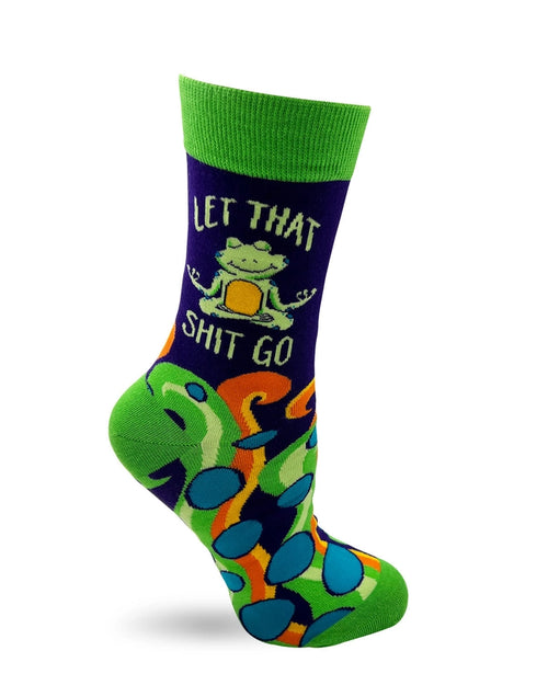Let That Shit Go Funny Women’s Crew Socks