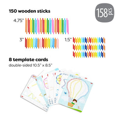 🎁 Stabix Wooden Arranging & Matching Game – 158 Pieces