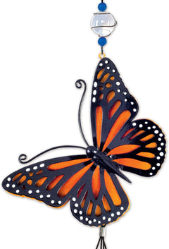 45" Orange Butterfly Wind Chime Garden Decor