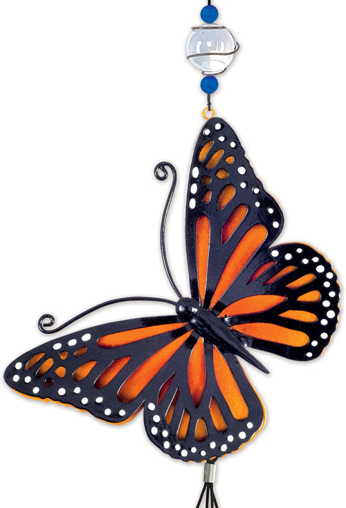 45" Orange Butterfly Wind Chime Garden Decor