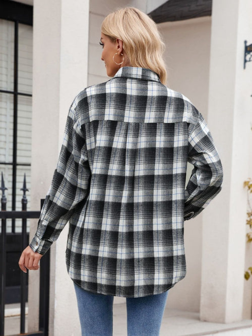 Versatile Plaid Collared Neck Long Sleeve Shirt - 6 Stunning Colors, Sizes Small to 2XL