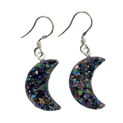 Moon Rainbow Druzy Earrings