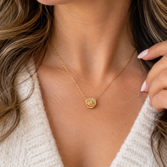 14kt Solid Gold Diamond Rose Pendant | Fine Jewelry