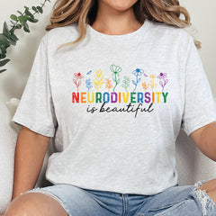 Floral "Neurodiversity is Beautiful" Graphic Tee | S-4XL 🌸🌈