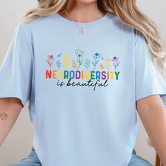 Floral "Neurodiversity is Beautiful" Graphic Tee | S-4XL 🌸🌈