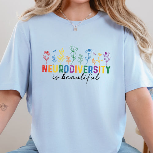 Floral "Neurodiversity is Beautiful" Graphic Tee | S-4XL 🌸🌈
