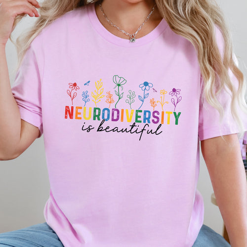 Floral "Neurodiversity is Beautiful" Graphic Tee | S-4XL 🌸🌈