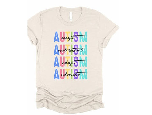 Autism "Accept Understand Adapt Advocate" Graphic Tee | S-4XL