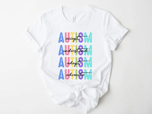 Autism "Accept Understand Adapt Advocate" Graphic Tee | S-4XL