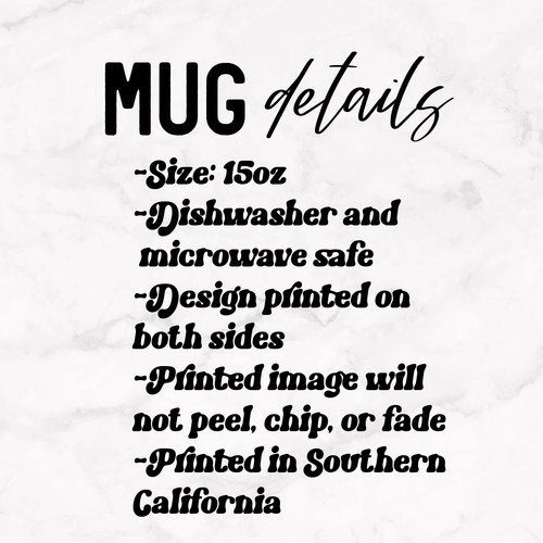 Text detailing mug features on a white background