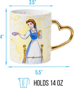 Officially Licensed Disney Belle & Beast Couple's Mug Set - 2 Pack