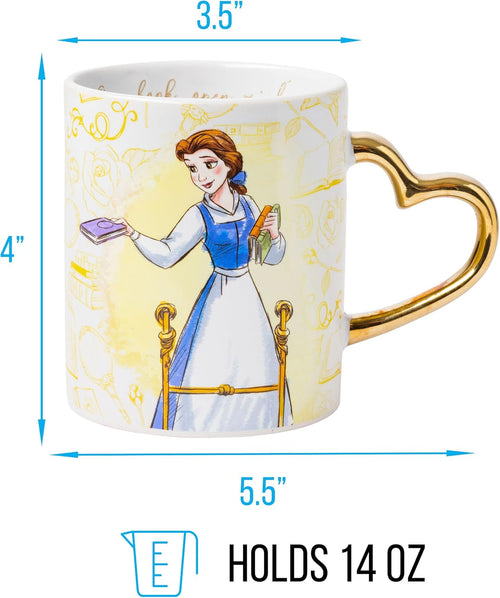 Officially Licensed Disney Belle & Beast Couple's Mug Set - 2 Pack