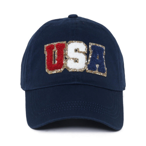 C.C American Flag Chenille Patch Baseball Cap