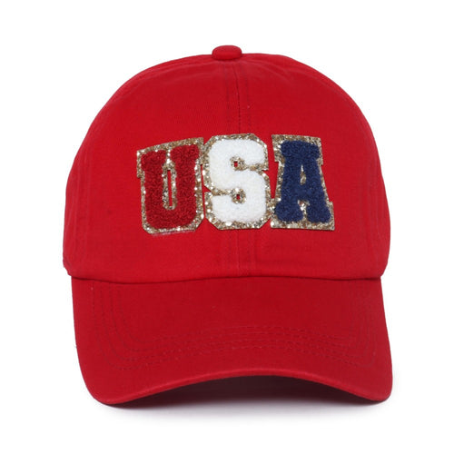C.C American Flag Chenille Patch Baseball Cap