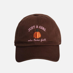Just a Girl Who Loves Fall Embroidered Baseball Cap