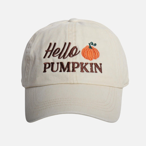 Hello Pumpkin Embroidered Baseball Cap