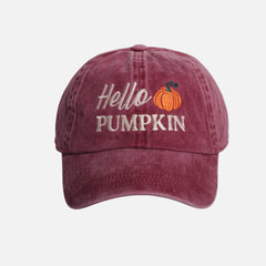 Hello Pumpkin Embroidered Baseball Cap