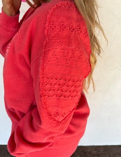 Heart Breaker Eyelet Sleeve Pullover (Blakeley)