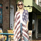 Chic American Flag Print Kimono - One Size Fits Most