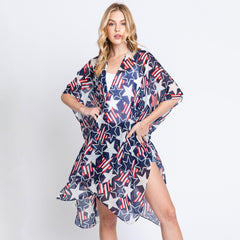 Lightweight American Flag Printed Kimono - 6 Styles Available, Limited Quantities!