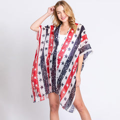 Lightweight American Flag Printed Kimono - 6 Styles Available, Limited Quantities!