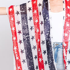 Lightweight American Flag Printed Kimono - 6 Styles Available, Limited Quantities!