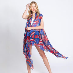 Lightweight American Flag Printed Kimono - 6 Styles Available, Limited Quantities!