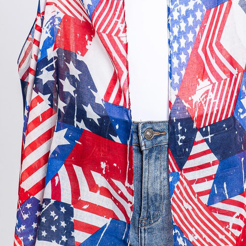 Lightweight American Flag Printed Kimono - 6 Styles Available, Limited Quantities!