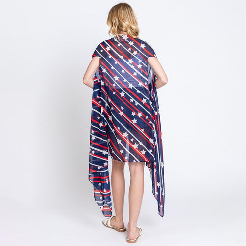 Lightweight American Flag Printed Kimono - 6 Styles Available, Limited Quantities!