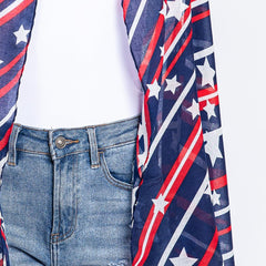 Lightweight American Flag Printed Kimono - 6 Styles Available, Limited Quantities!