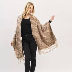 Multi-Tone Soft Knit Scarf with Fringe – One Size