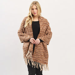 Multi-Tone Soft Knit Scarf with Fringe – One Size