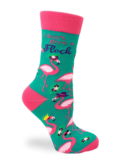 I Don’t Give a Flock Flamingo Crew Socks