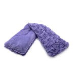 Warmies purple microwavable neck wrap with plush faux-fur fabric.