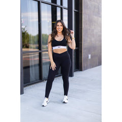 Ready to Ship |  The Stephanie - Crossover BLACK Pocket Full Length Leggings