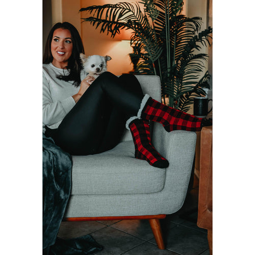 Ready to Ship |  The Liana - Plaid Fleece Socks