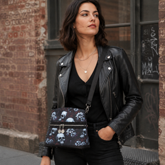 Floral Skull Crossbody Bag – Dark Romance Gothic Purse