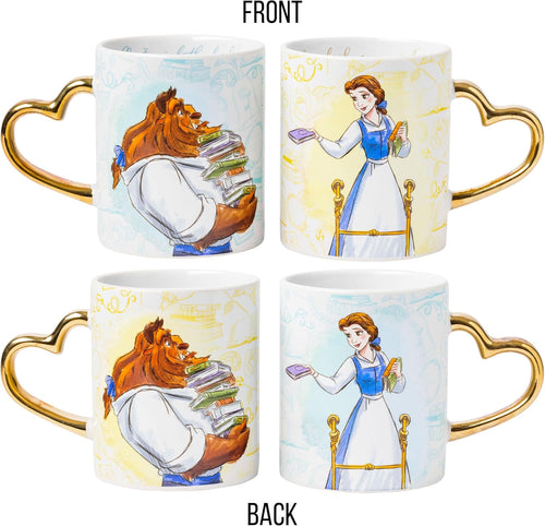 Officially Licensed Disney Belle & Beast Couple's Mug Set - 2 Pack