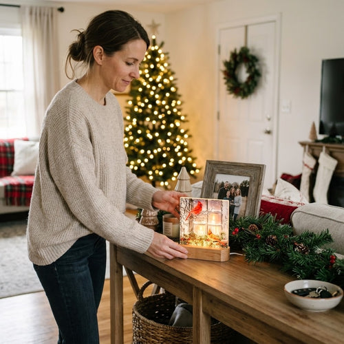 Together for Christmas LED Nightlight | Cardinals & Winter Window