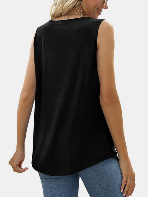 Stay Chic and Comfortable with Our Ruched Square Neck Tank - Summer Essentials!