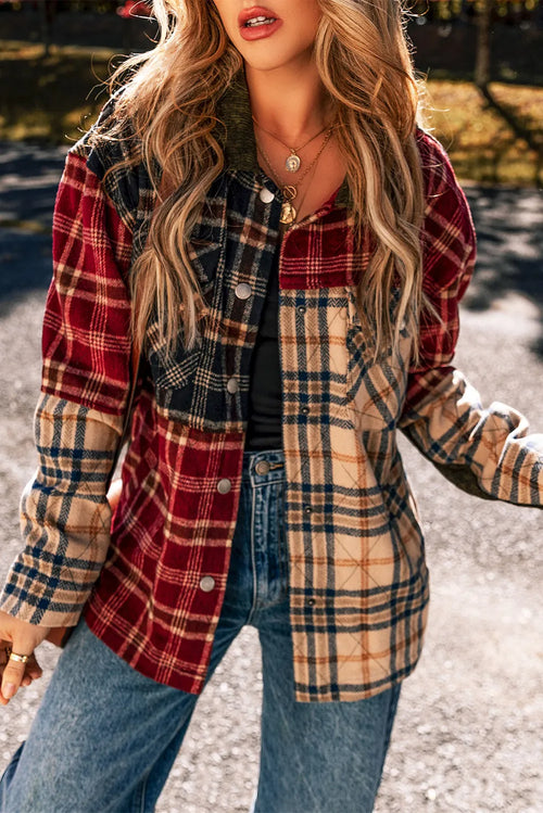 Cozy Fall Plaid Button-Up Shirt Jacket