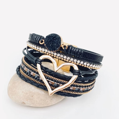 Sparkle & Heart Multi-Layer Magnetic Bracelet – The Perfect Gift of Love