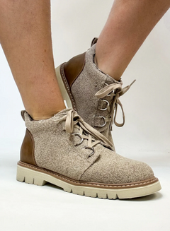 Corkys Campfire Boots – Sand Knit Lug-Sole Booties (7–11)