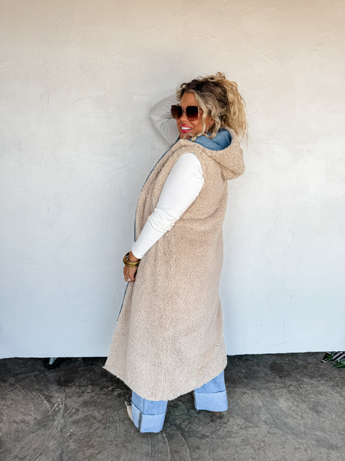 PREORDER- REVERSIBLE SHERPA PUFFER VEST
