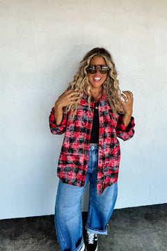 PREORDER – Juniper Bleached Plaid Top (XS–3XL) – Red/Black, Black/White, Blue/Black