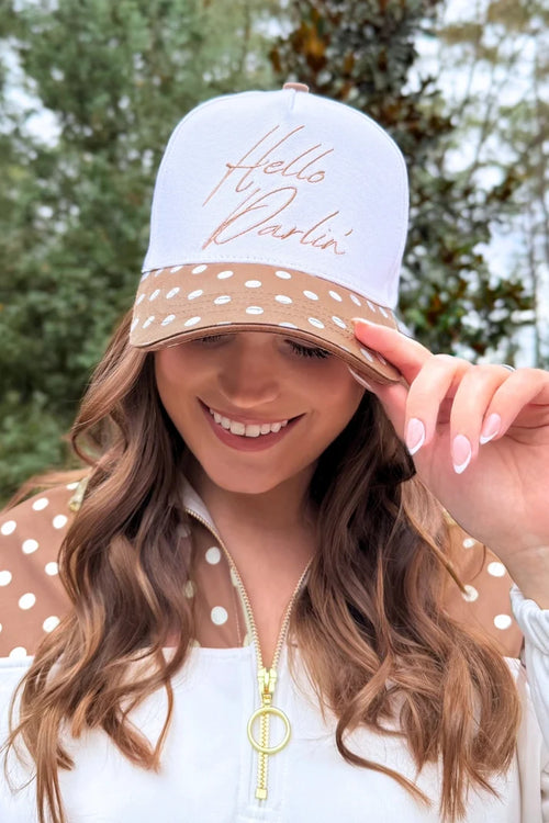 Hello Darlin Polka Dot Baseball Cap
