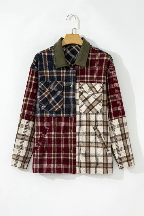 Cozy Fall Plaid Button-Up Shirt Jacket